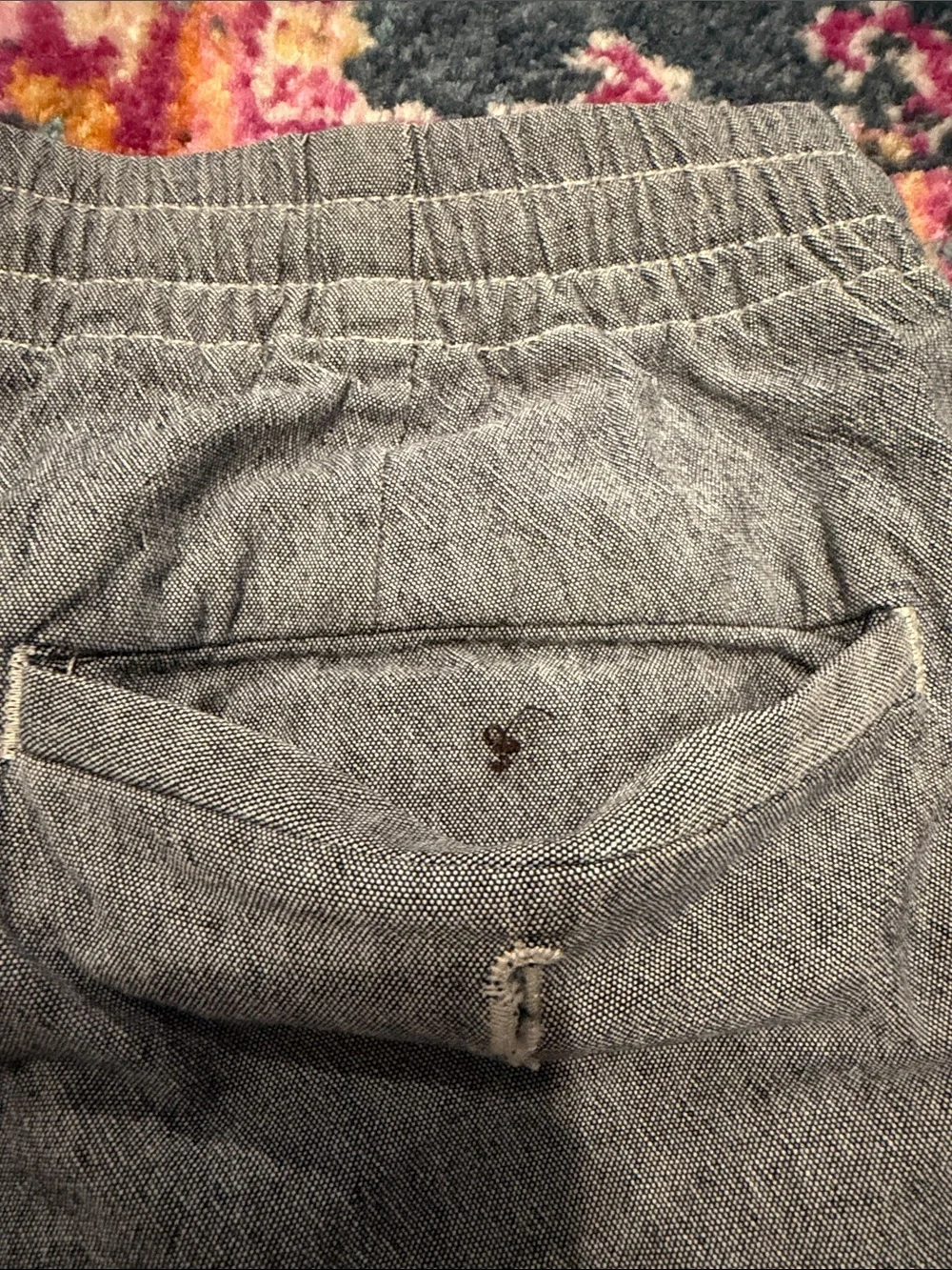 J. Crew Men's Gray Heather Drawstring Shorts with Cream Waistband
